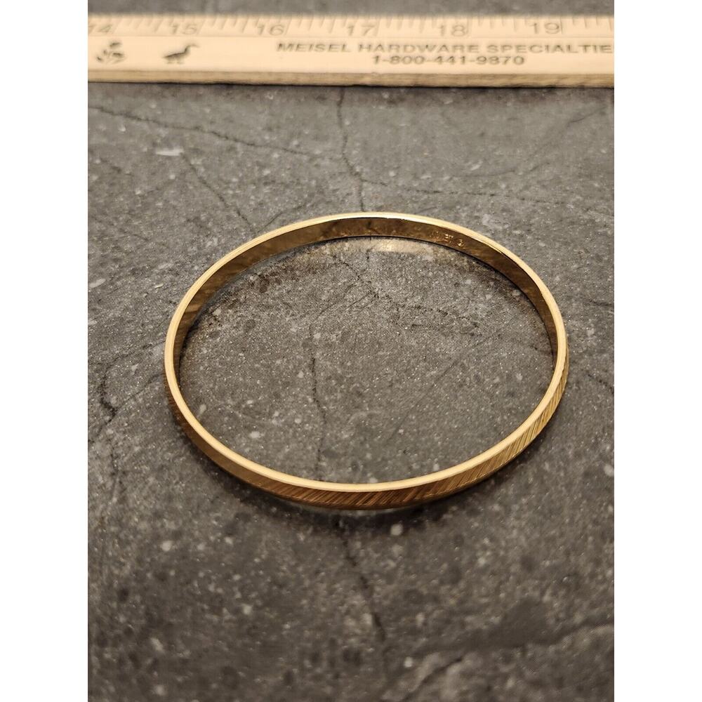 MONET GOLD TONE BANGLE BRACELET Diagonal Stripes SHINY‎ VINTAGE